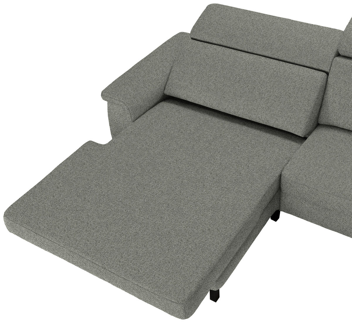 ECKSOFA Grün Flachgewebe Rücken echt, Kopfteilverstellung  - Schwarz/Grün, KONVENTIONELL, Textil/Metall (182/304cm) - Pure Home Comfort