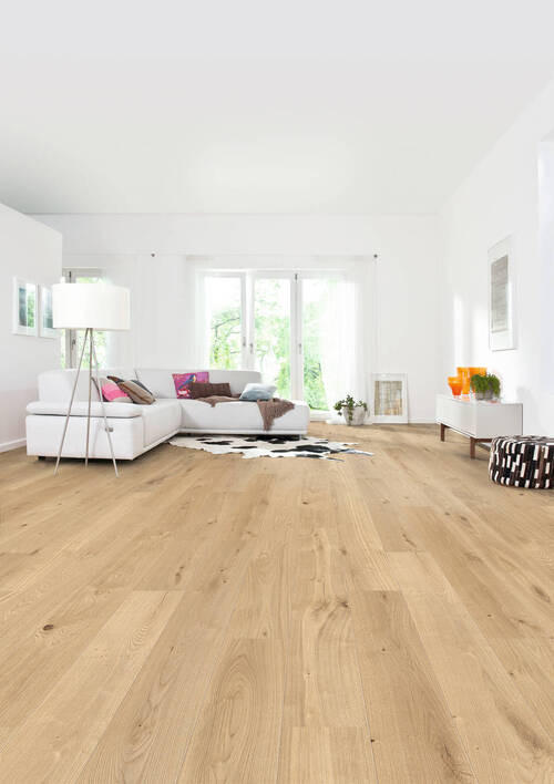 PARKETTBODEN Living by HARO PARKETT 3000 LA SL  per  m² - Eichefarben, Basics, Holzwerkstoff (18/108.5cm) - Living by HARO