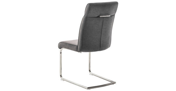 SCHWINGSTUHL  , Stoffauswahl, mit Griff  , Flachgewebe  ,  - Edelstahlfarben/Anthrazit, Design, Textil/Metall (49/99/63cm) - Novel