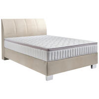 BOXSPRINGBETT 140/200 cm  in Taupe  - Taupe/Chromfarben, Konventionell, Kunststoff/Textil (140/200cm) - Hom`in