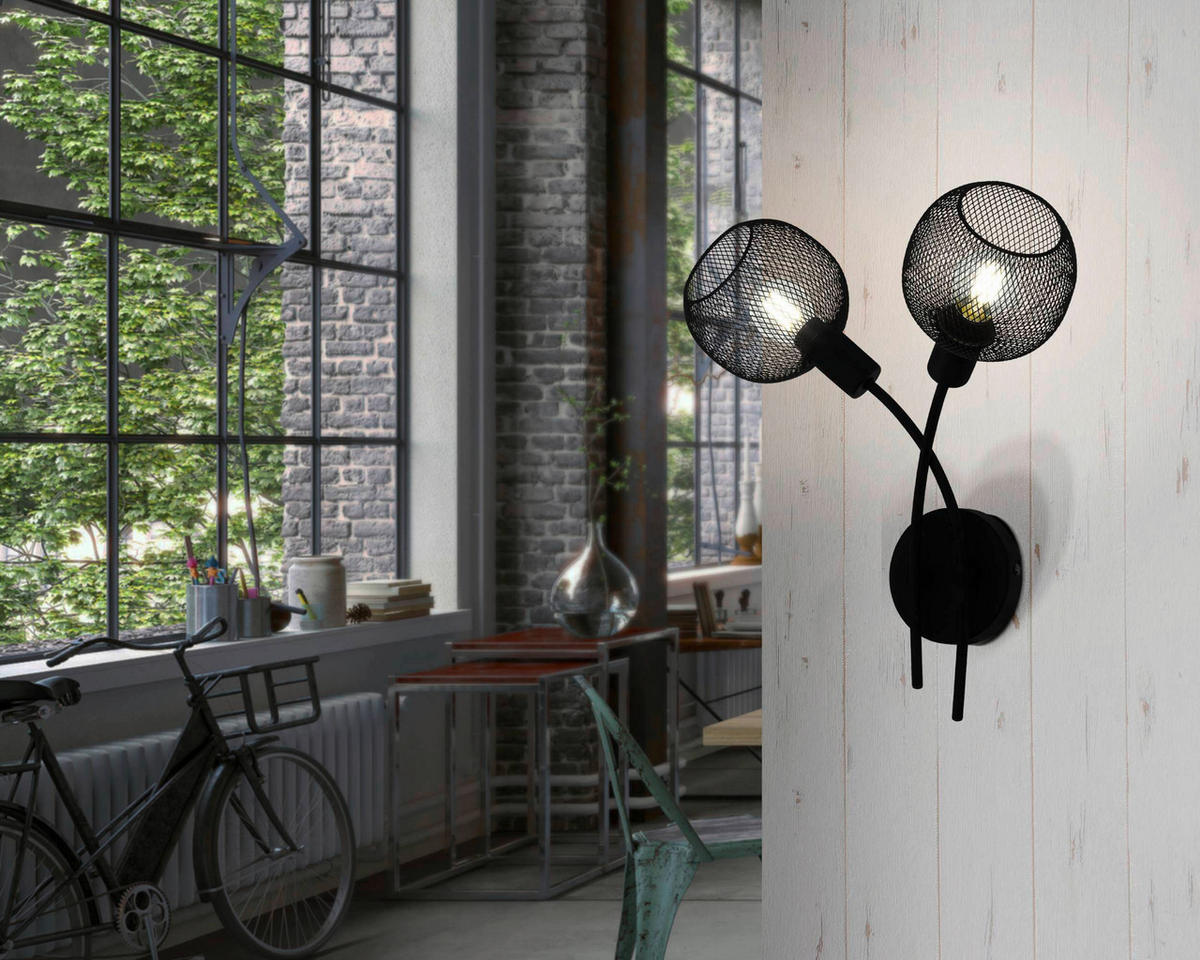 VÄGGLAMPA Wrington 38,5/35,5 cm   - svart, Basics, metall (38,5/35,5cm) - Eglo