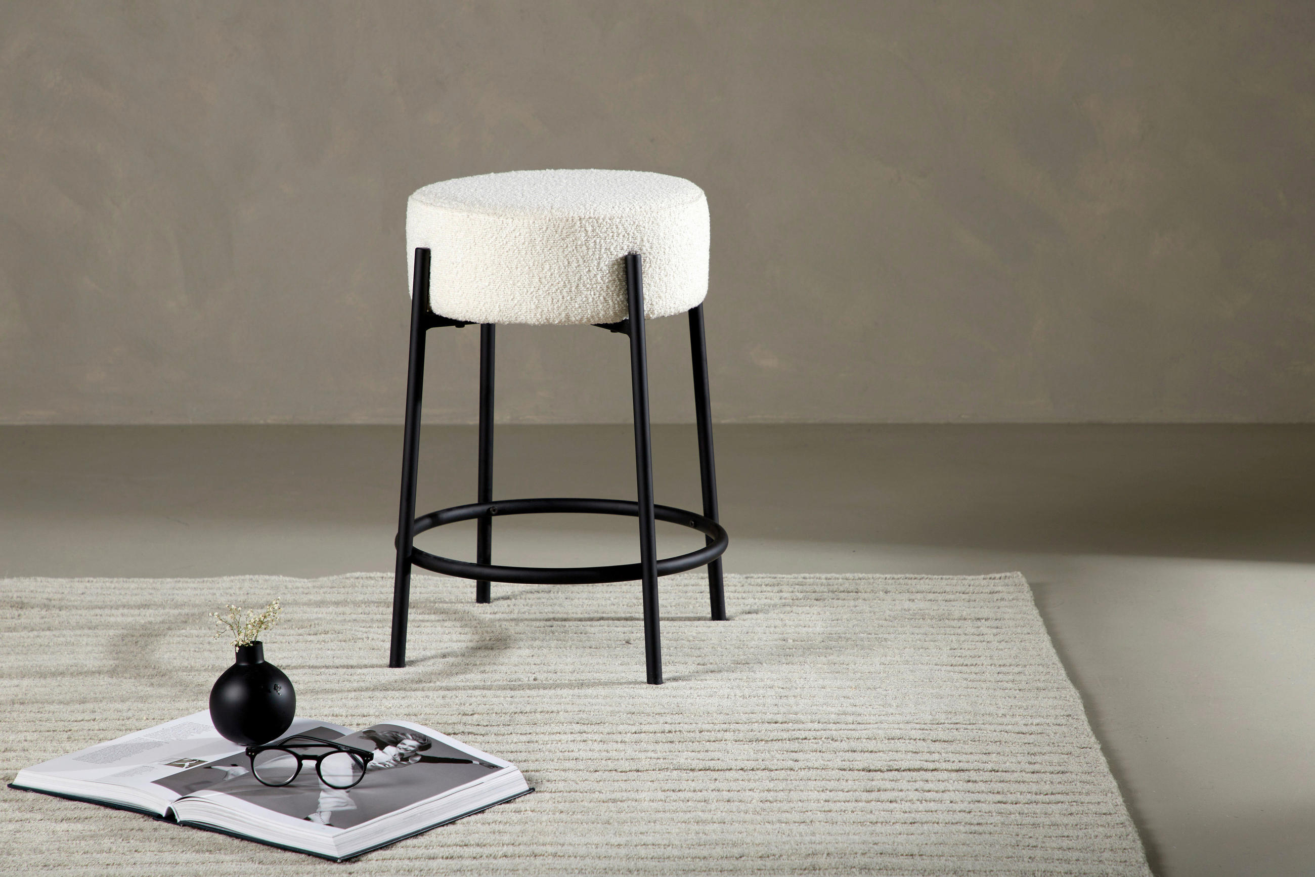 BARPALL i svart, vit  - vit/svart, Design, metall/textil (50/60/50cm) - Livetastic