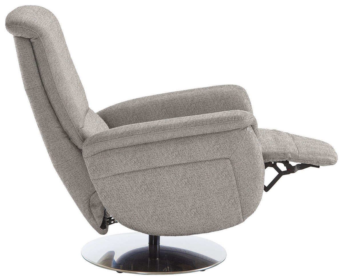 RELAXSESSEL Textil Graubraun  - Edelstahlfarben/Graubraun, Konventionell, Textil/Metall (79/112/94cm) - Beldomo Premium