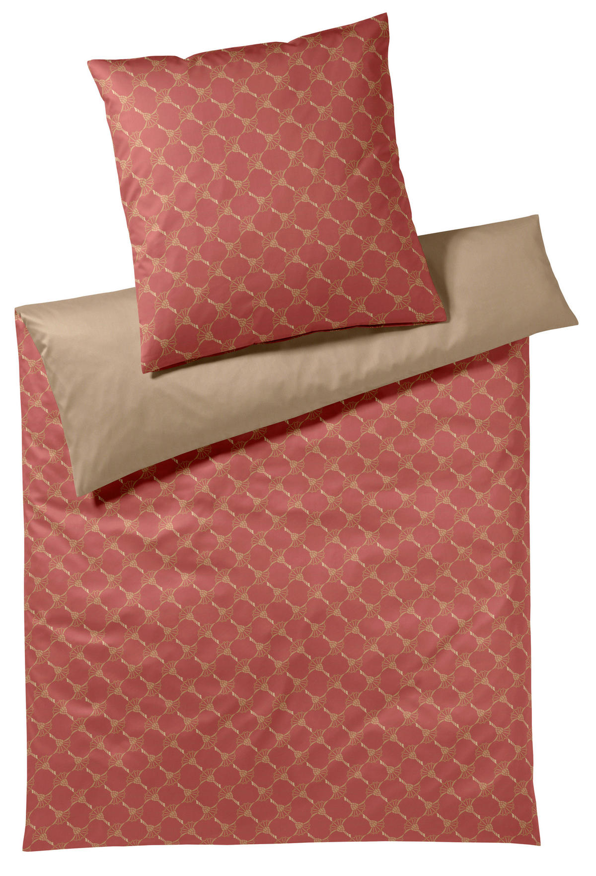 WENDEBETTWÄSCHE Makosatin 135/200 cm  - Rot, Design, Textil (135/200cm) - Joop!