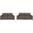 SITZGARNITUR in Leder Grau - Alufarben/Grau, Design, Leder/Metall (203/84/102cm) - Natuzzi Editions SITZGARNITUR in Leder Grau - Alufarben/Grau, Design, Leder/Metall (203/84/102cm) - Natuzzi Editions