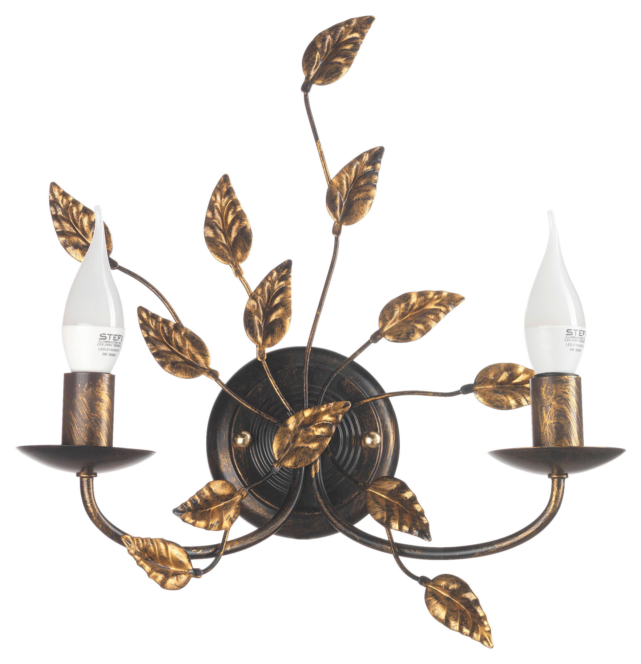 WANDLEUCHTE Collana 36/16/42 cm   - Bronzefarben, KONVENTIONELL, Metall (36/16/42cm)