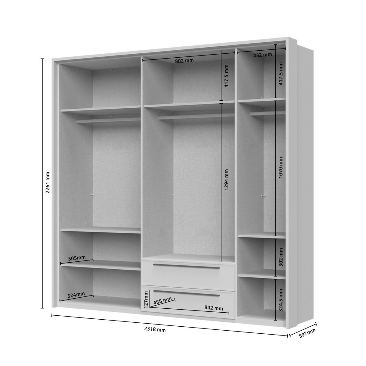 ORMAR SA KLASIČNIM VRATIMA  232/226/60 cm  - Dizajnerski, pločasti materijal (232/226/60cm)