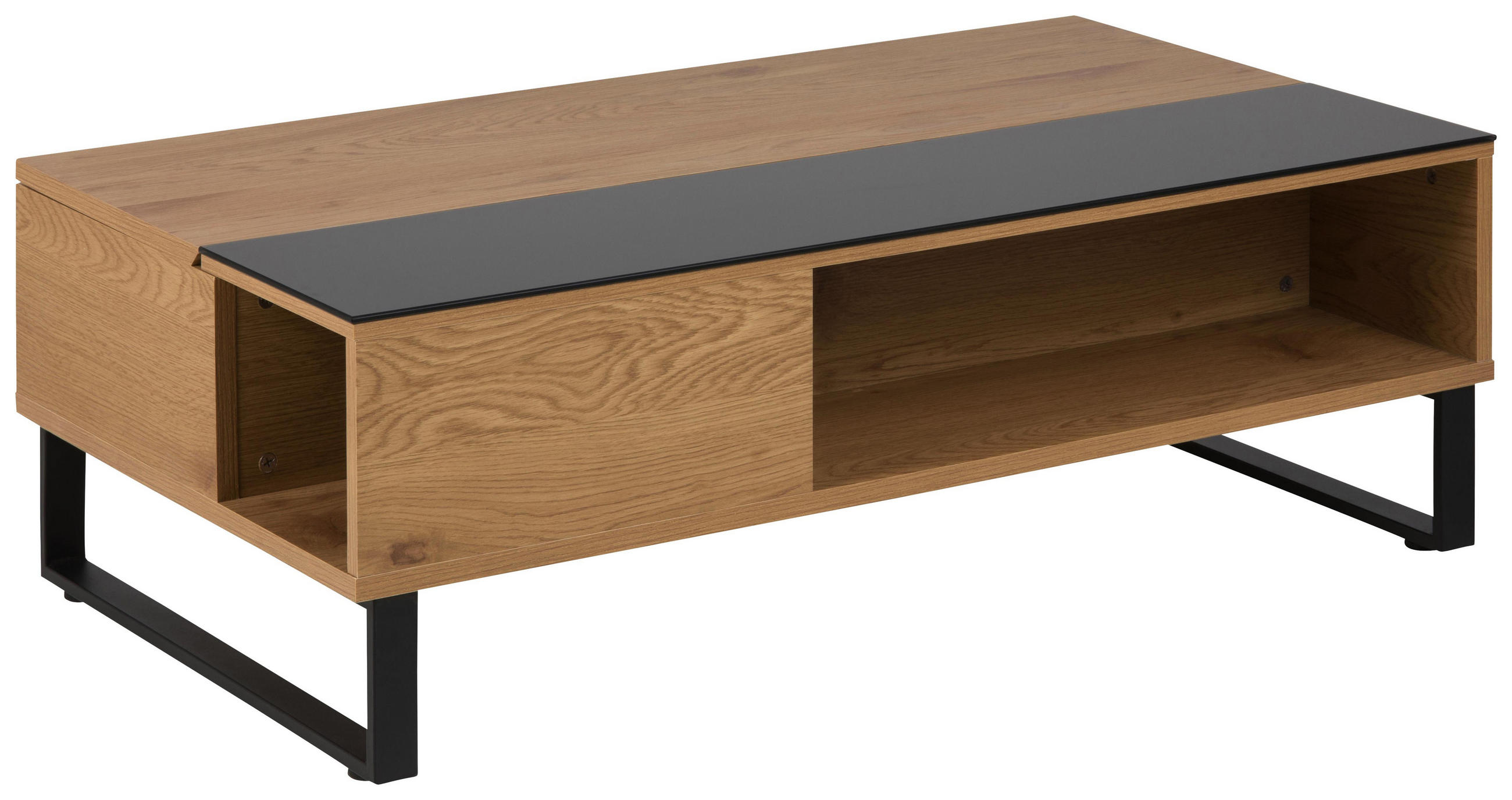 Couchtisch in Metall, Glas, Holzwerkstoff 110/60/35 cm