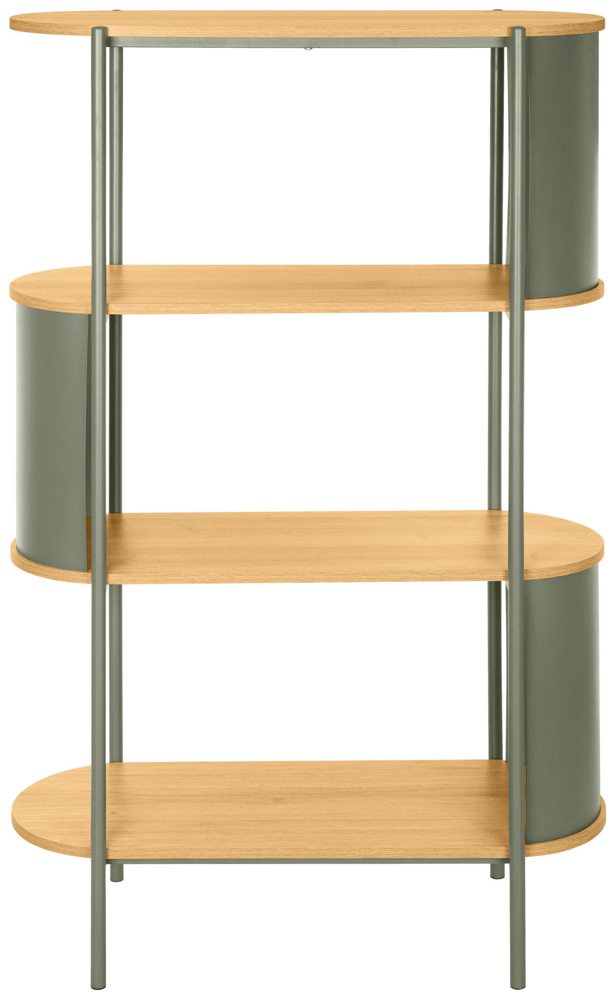 REGAL Grün, Naturfarben  - Naturfarben/Grün, Trend, Holzwerkstoff/Metall (80/133,5/33,8cm) - Xora