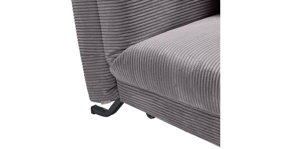 SCHLAFSESSEL Cord Grau Fußauswahl, Stoffauswahl, Liegefunktion Zierkissen  - Schwarz/Grau, Design, Textil/Metall (85/85/100cm) - Carryhome