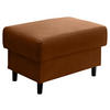 HOCKER Lederlook Cognac  - Cognac/Schwarz, MODERN, Holz/Textil (76/46/55cm) - Livetastic