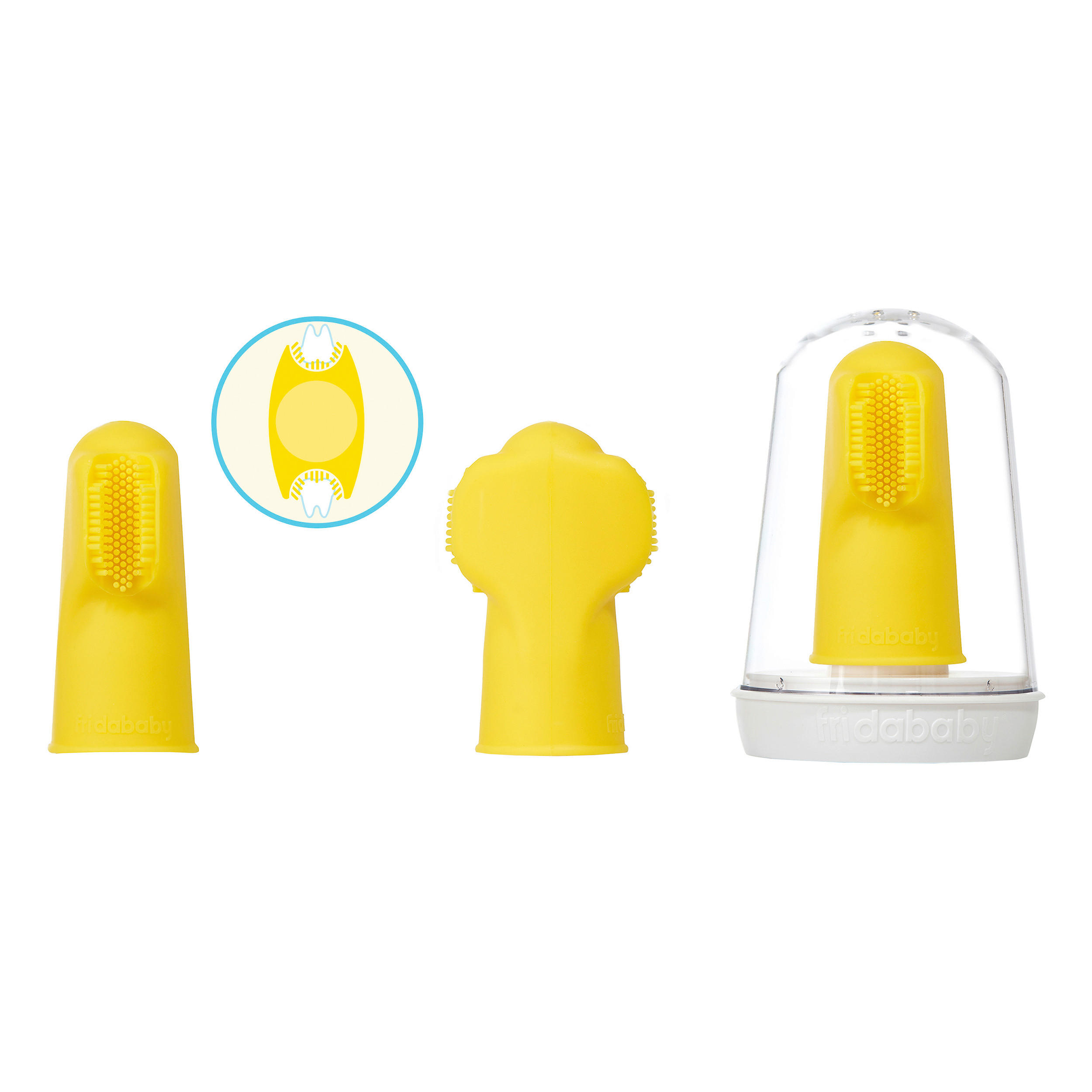 FINGERZAHNBÜRSTE FRIDA BABY  - Gelb, Basics, Kunststoff (8,2/12,7/4,7cm)