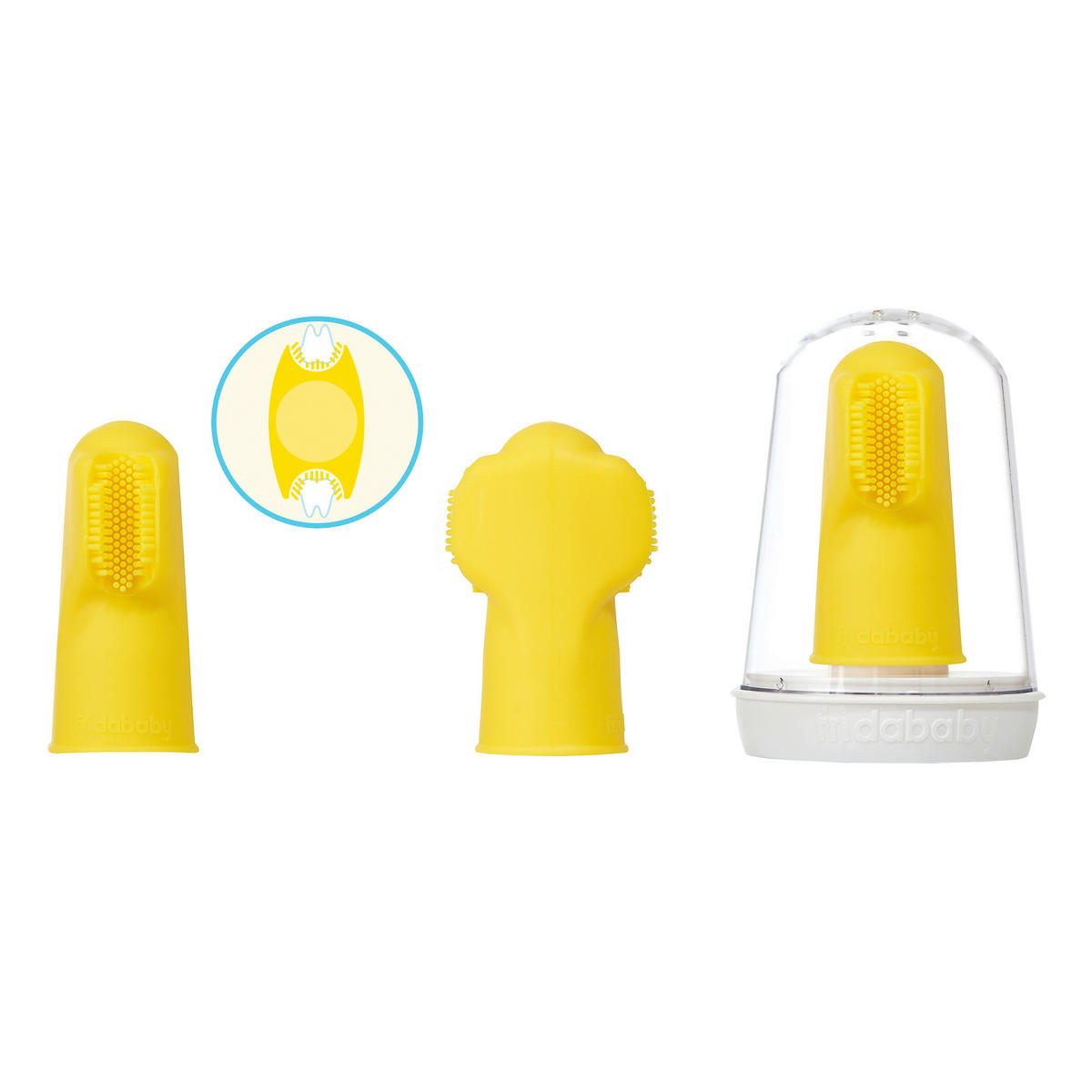 FINGERZAHNBÜRSTE FRIDA BABY  - Gelb, Basics, Kunststoff (8,2/12,7/4,7cm)