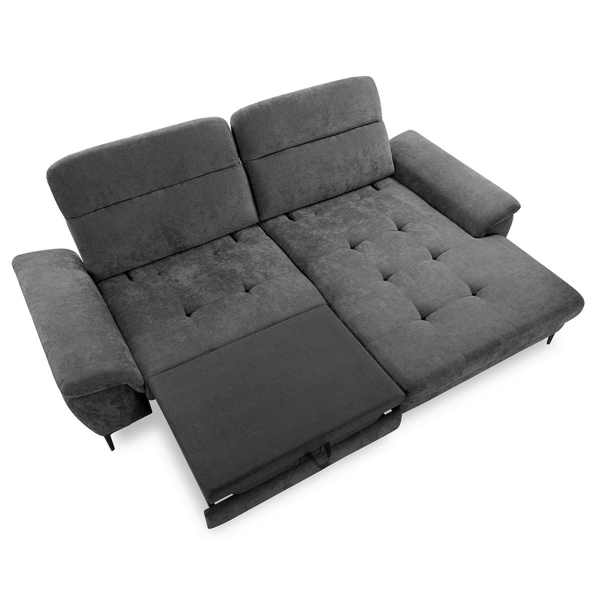 ECKSOFA  Webstoff Schwarz  - Schwarz, Design, Textil/Metall (268/195cm) - Livetastic