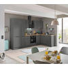 ECKKÜCHE 310/175 cm  in Graphitfarben  - Schwarz/Graphitfarben, Basics, Holzwerkstoff/Metall (310/175cm) - Carryhome