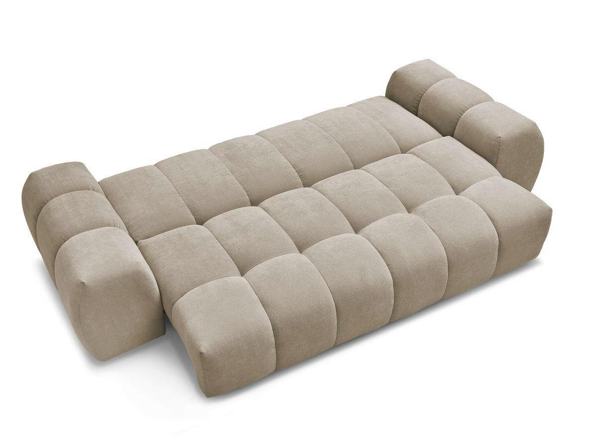 SCHLAFSOFA EVEREST  mit Rücken echt, Armteil links, Armteil rechts Struktur Taupe  - Taupe/Schwarz, MODERN, Kunststoff/Textil (278/90/115cm)