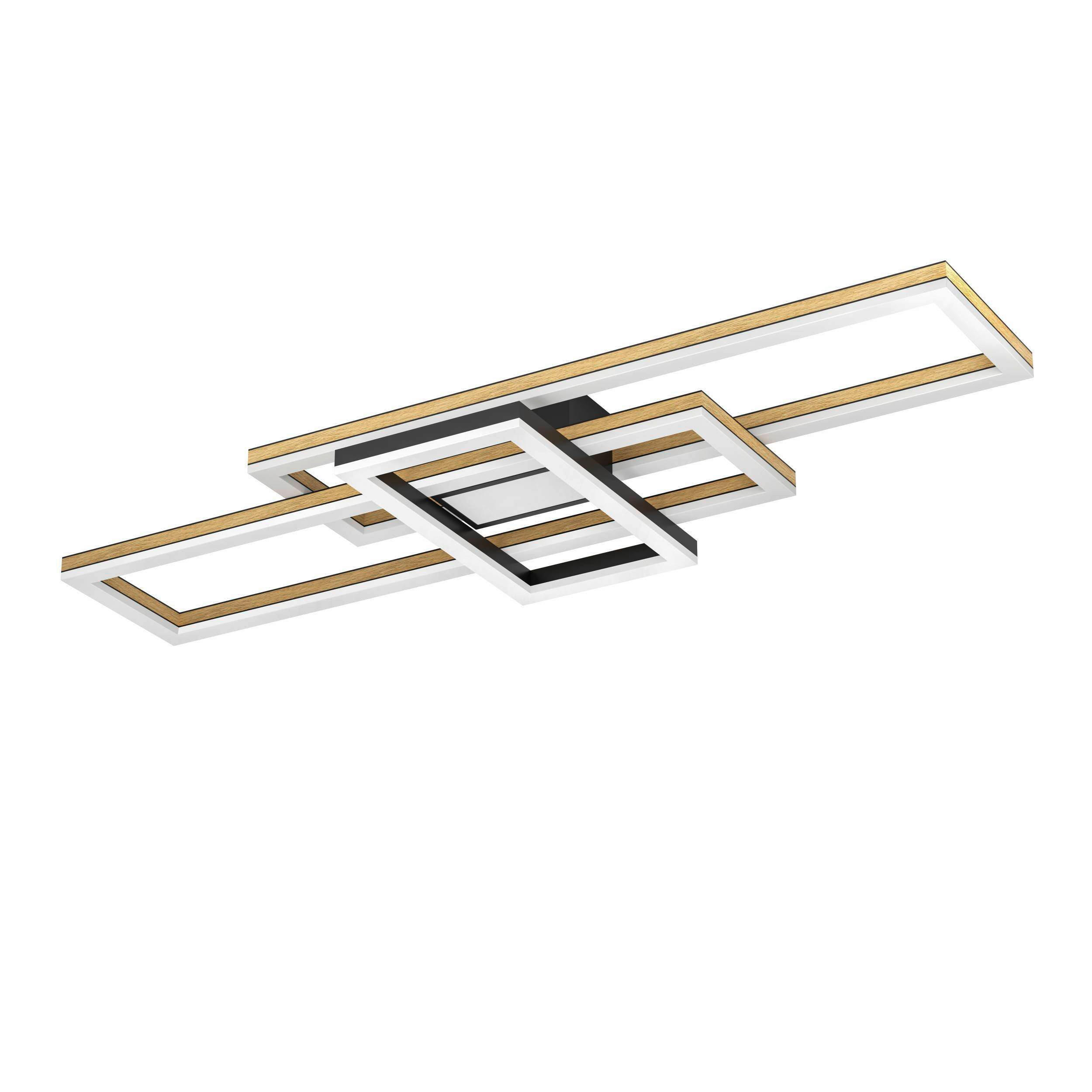 LED-DECKENLEUCHTE 116/40/10 cm   - Ahornfarben/Schwarz, Design, Metall (116/40/10cm)