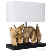 TISCHLEUCHTE 35/43/15 cm   - Weiß/Naturfarben, Design, Holz/Textil (35/43/15cm) - Kare-Design