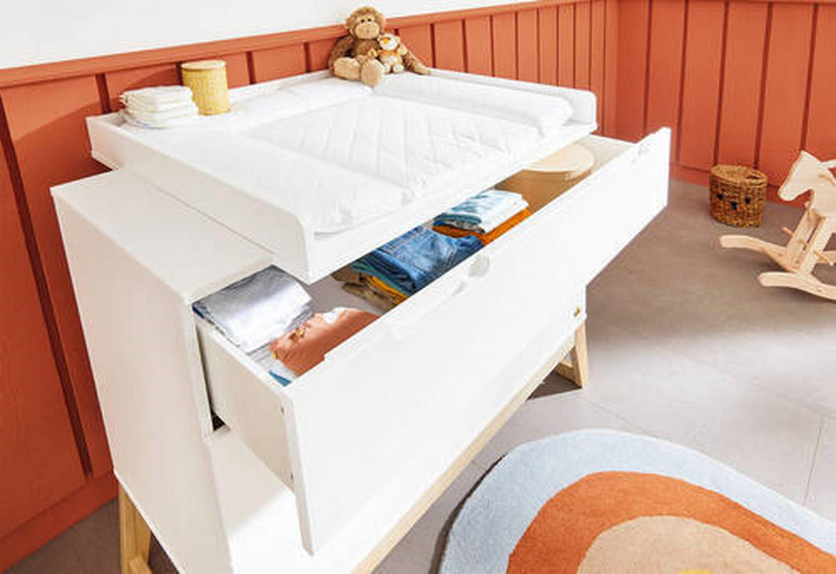 BABYZIMMER PINOLINO BRIDGE  - Eschefarben/Weiß, Design, Holz/Holzwerkstoff - Pinolino