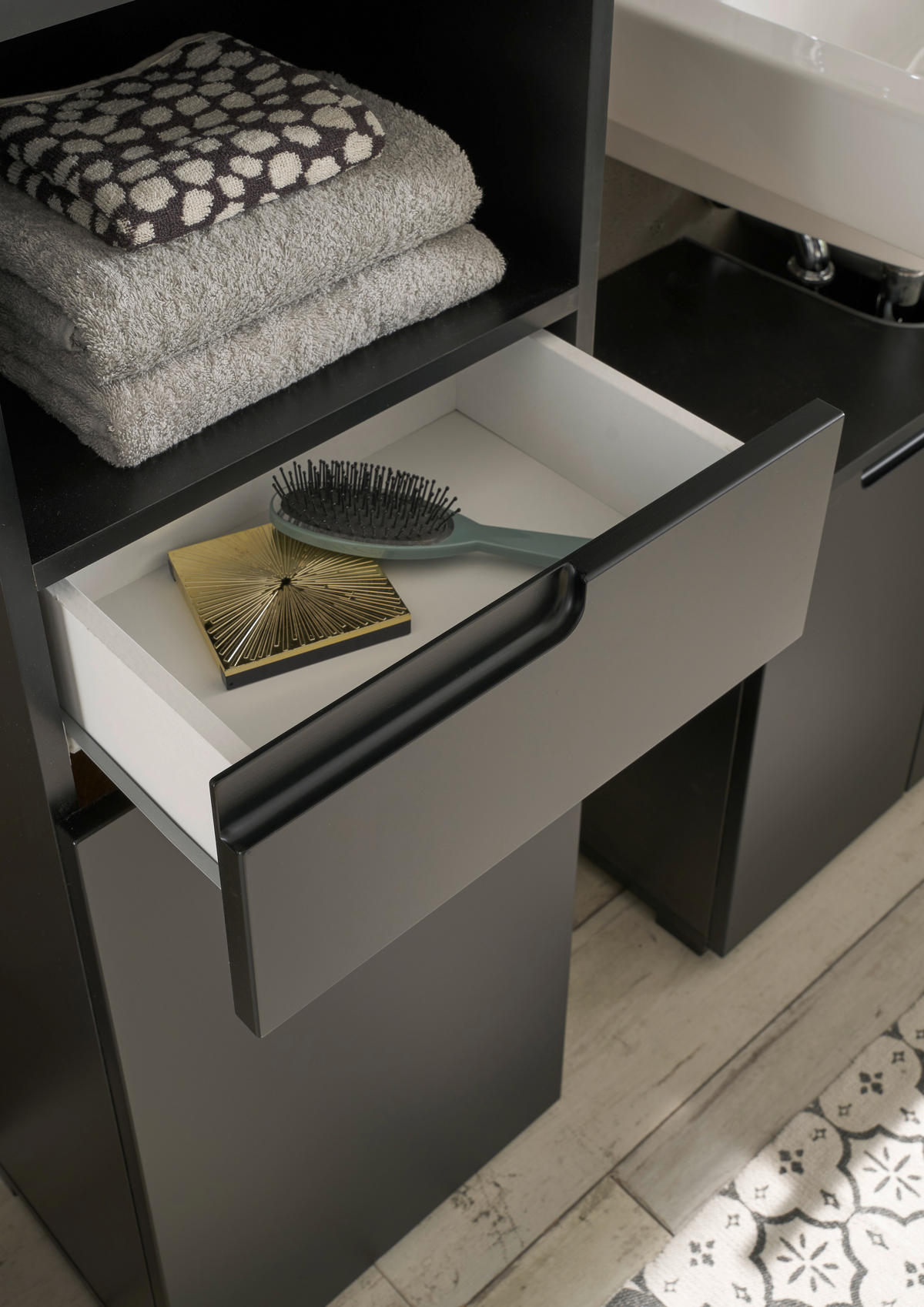 HOCHSCHRANK 40/191/32 cm  - Schwarz, MODERN, Holzwerkstoff/Kunststoff (40/191/32cm) - MID.YOU