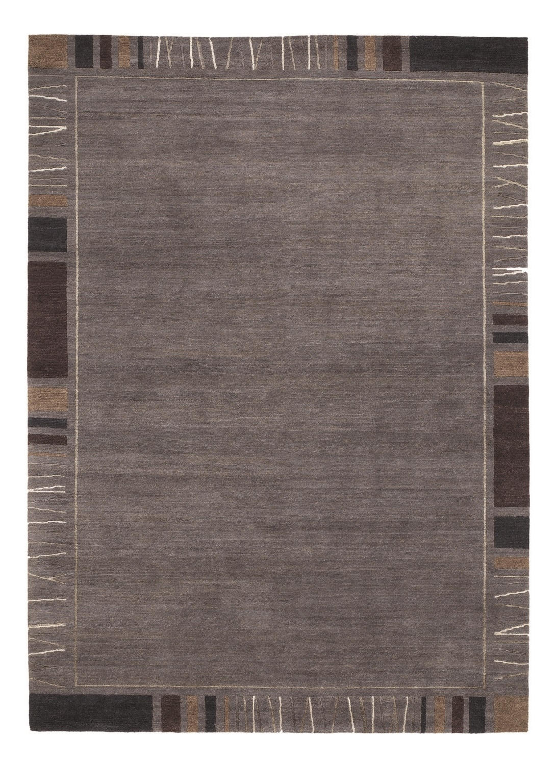 Cazaris Wollteppich Sena Silk Mata Dunkelgrau 120x180 cm