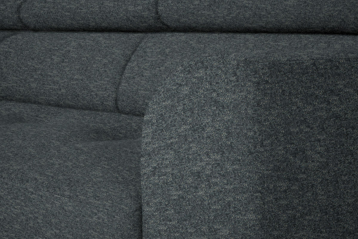 ECKSOFA in Chenille Grau  205/280 cm  - Schwarz/Grau, Design, Textil/Metall (205/280cm) - Xora