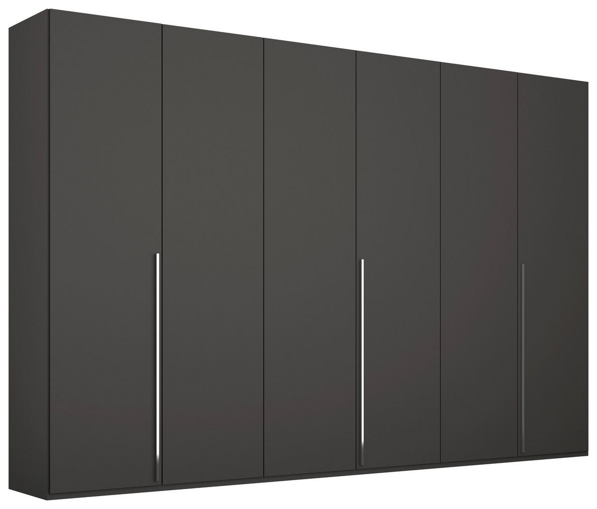 DREHTÜRENSCHRANK in Graphitfarben  - Chromfarben/Graphitfarben, Design, Holzwerkstoff/Metall (301/223/60cm) - home24