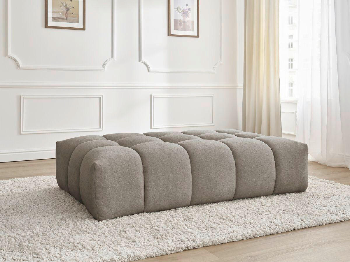 HOCKER EVEREST Struktur Taupe  - Taupe/Schwarz, MODERN, Kunststoff/Textil (166/100/40cm)
