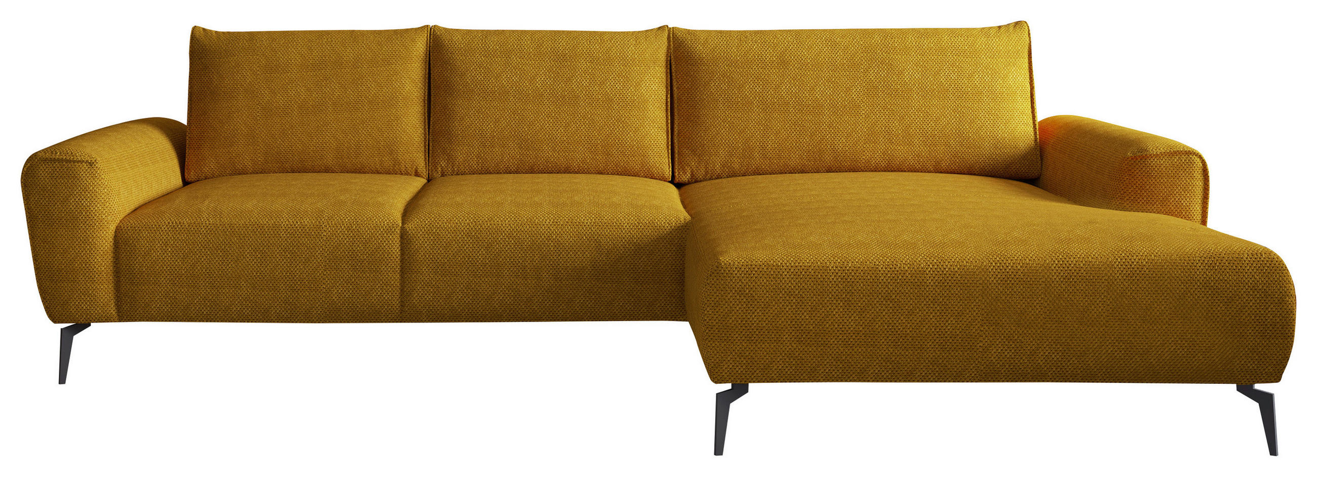 ECKSOFA in Webstoff Gelb  272/170 cm  - Gelb/Schwarz, Design, Textil/Metall (272/170cm) - Welnova