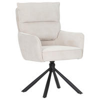 ARMLEHNSTUHL  Stoffauswahl, Sitzfläche 360° drehbar, automatische Rückholfunktion Cord  - Beige/Schwarz, Design, Textil/Metall (60/95/62cm) - Novel