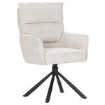 ARMLEHNSTUHL  Stoffauswahl, Sitzfläche 360° drehbar, automatische Rückholfunktion Cord  - Beige/Schwarz, Design, Textil/Metall (60/95/62cm) - Novel