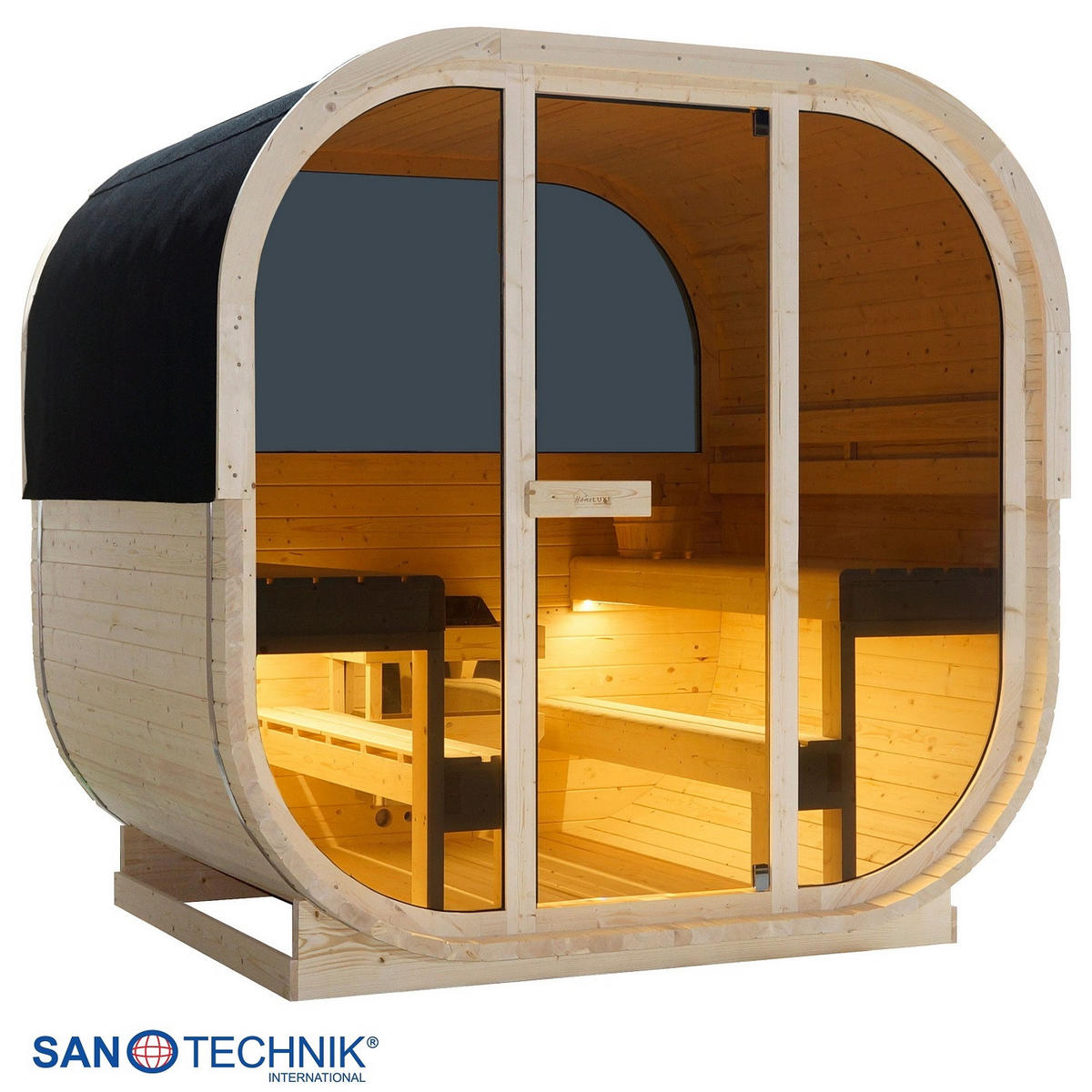 SAUNA für 6 Personen Hanko  - Fichtefarben, KONVENTIONELL, Holz (210/180/210cm) - Sanotechnik