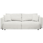 SCHLAFSOFA  mit Stoffauswahl, Schlafen auf Sitzhöhe, Rücken echt Cord Beige  - Beige/Schwarz, Design, Kunststoff/Textil (250/92/105cm) - Carryhome