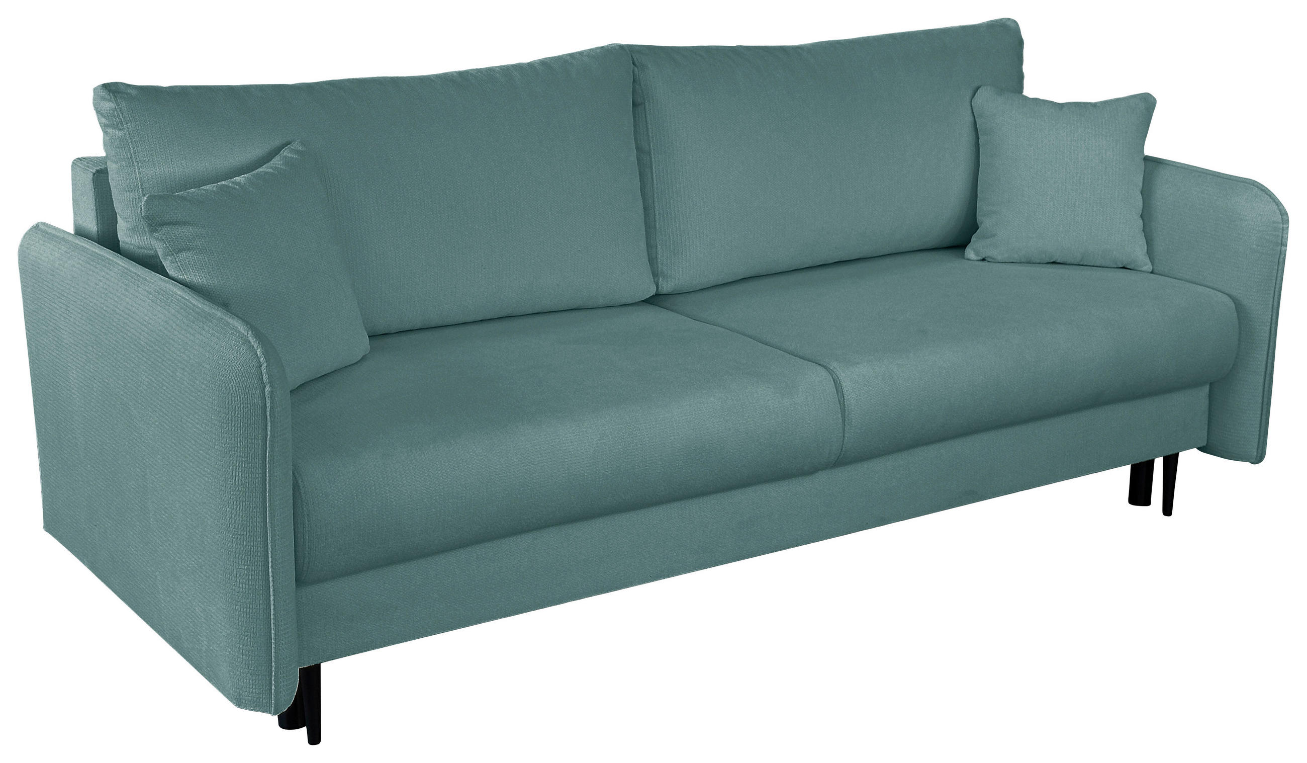 SCHLAFSOFA Webstoff Türkis  - Türkis/Schwarz, Design, Holz/Kunststoff (216/96/102cm) - MID.YOU