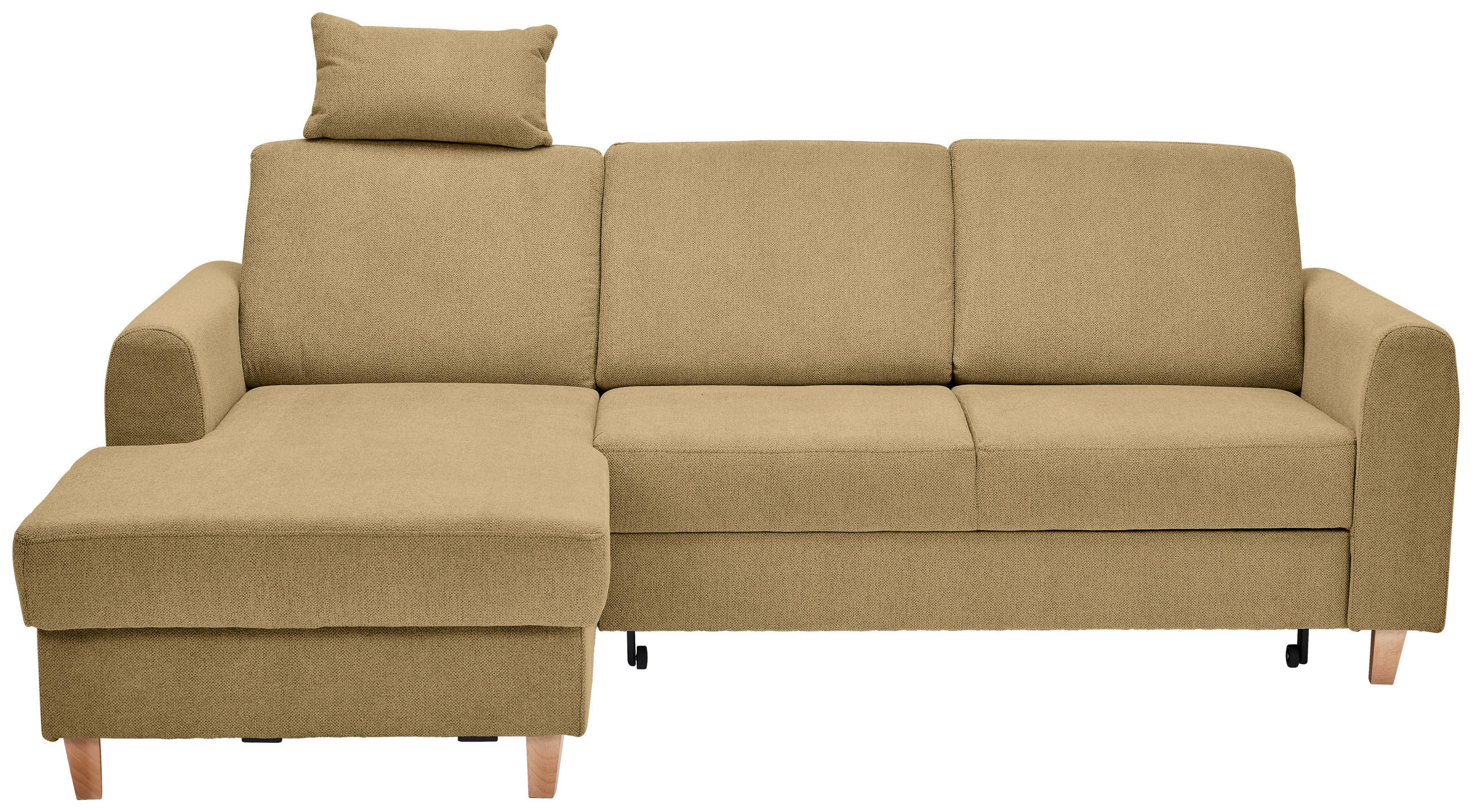 HÖRNSOFFA i flatväv honung  - honung/bokfärgad, Klassisk, trä/textil (166/241cm) - MID.YOU