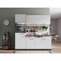MODULKÖK 205 cm   i vit  - vit/aluminiumfärg, Basics, trämaterial/plast (205cm) - Respekta