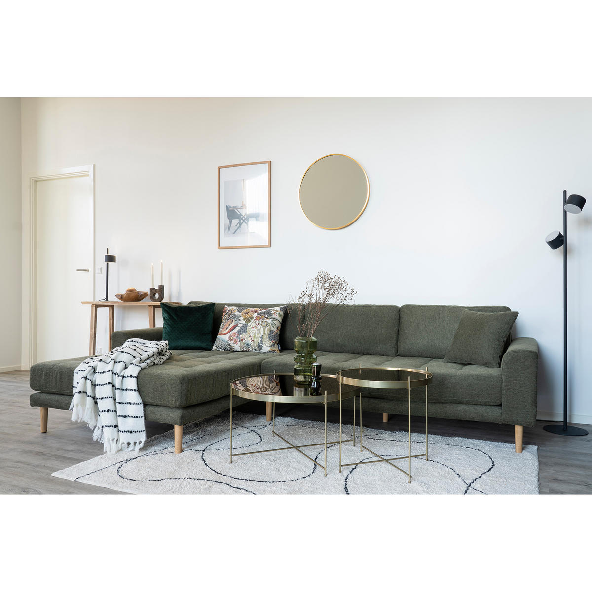 VÄGGSPEGEL 60/60/3 cm    - mässingsfärgad, Basics, metall/glas (60/60/3cm) - Ambia Home