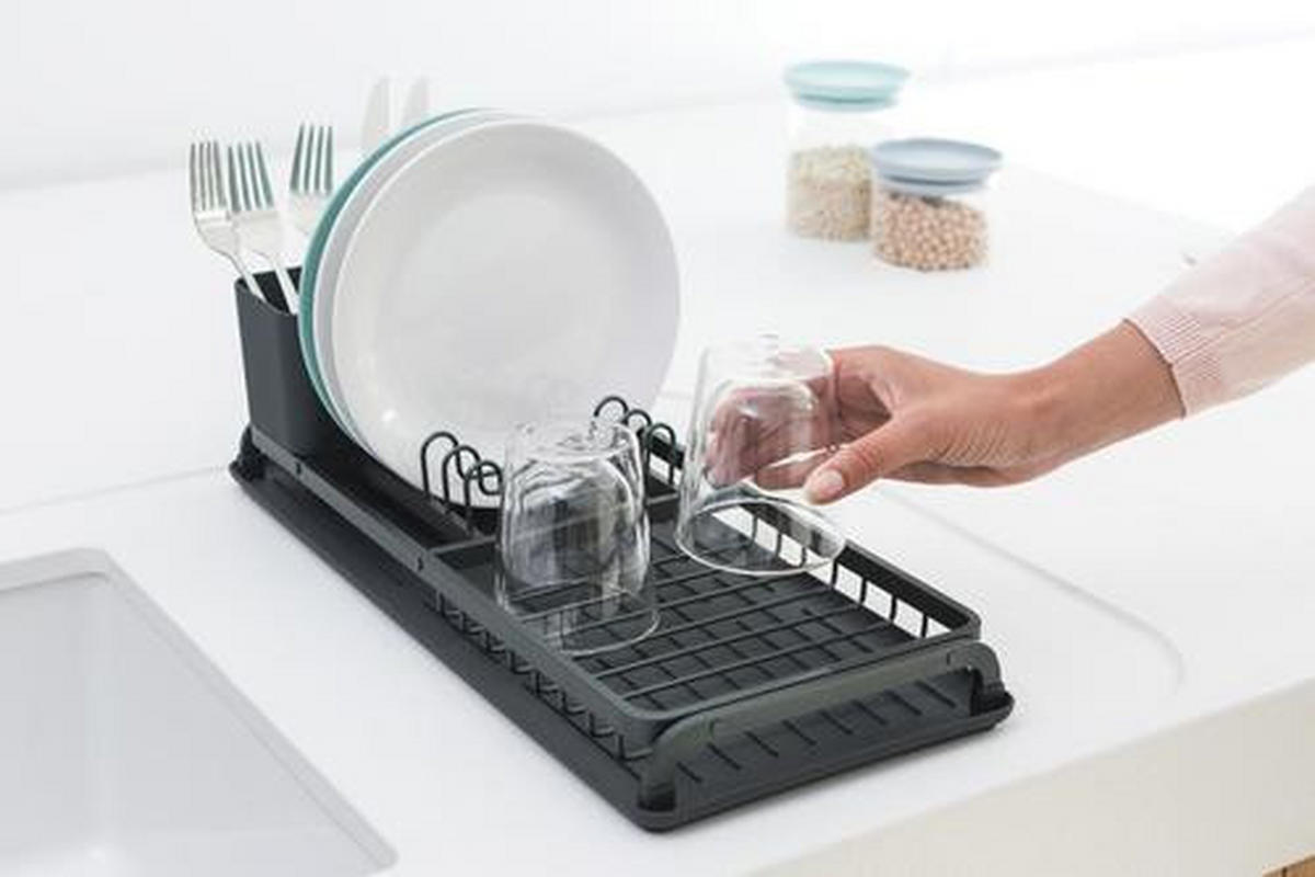 GESCHIRRABTROPFTASSE  - Dunkelgrau, Design, Kunststoff/Metall (20/12,6/46,3cm) - Brabantia