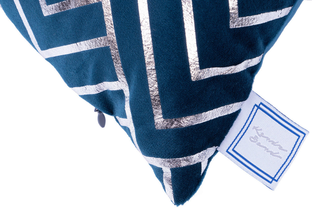 ZIERKISSENSET  30x45/50x45 cm   - Blau/Silberfarben, KONVENTIONELL, Textil (30x45/50x45cm)