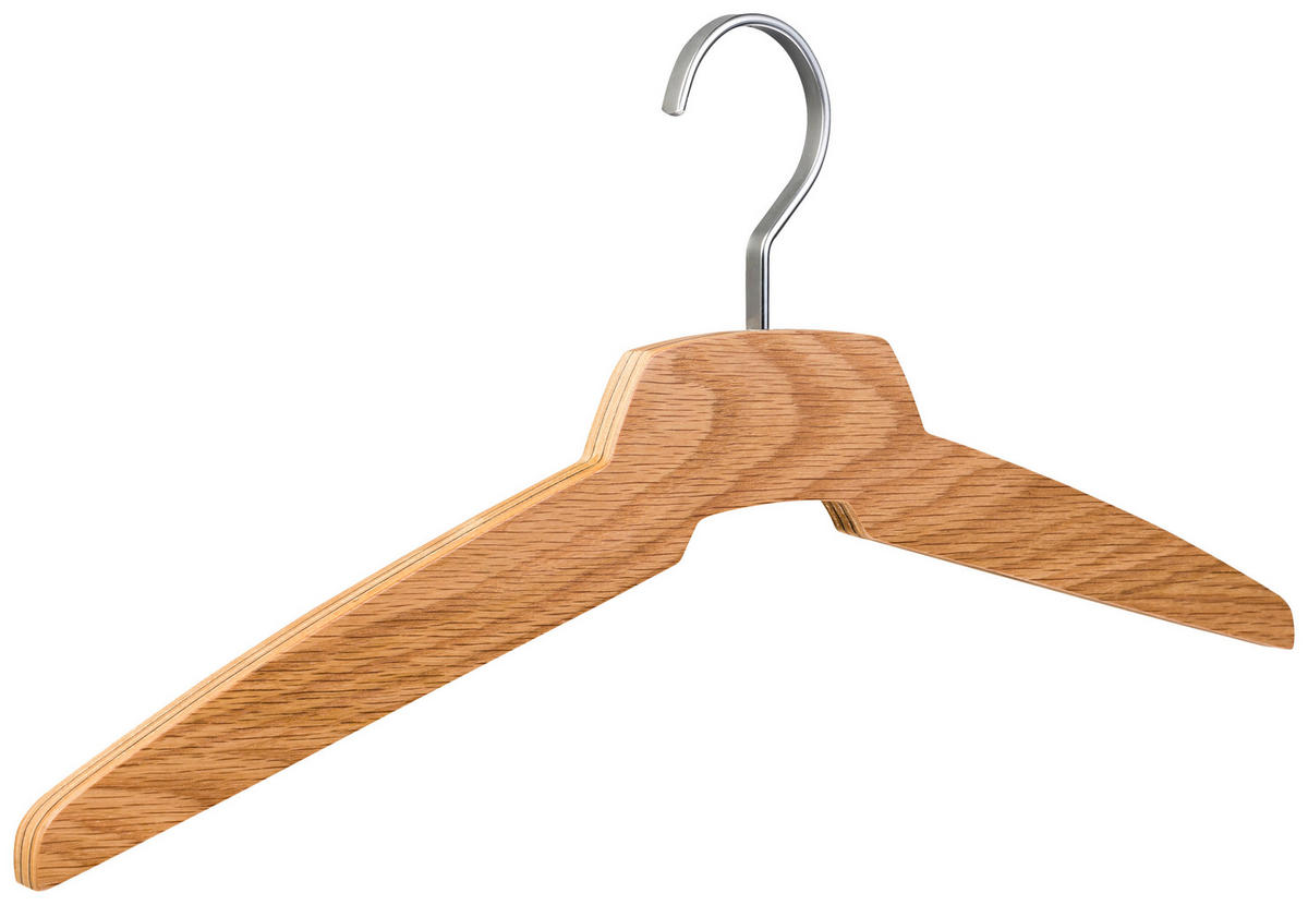 KLEIDERBÜGELSET 2-TEILIG 46 cm Holz  - Eichefarben/Naturfarben, Basics, Holz (46cm)