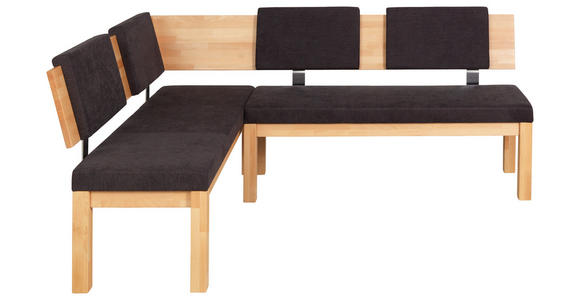 ECKBANK 160/200 cm in Buchefarben, Dunkelbraun - Dunkelbraun/Buchefarben, Natur, Holz/Textil (160/200cm) - Cantus