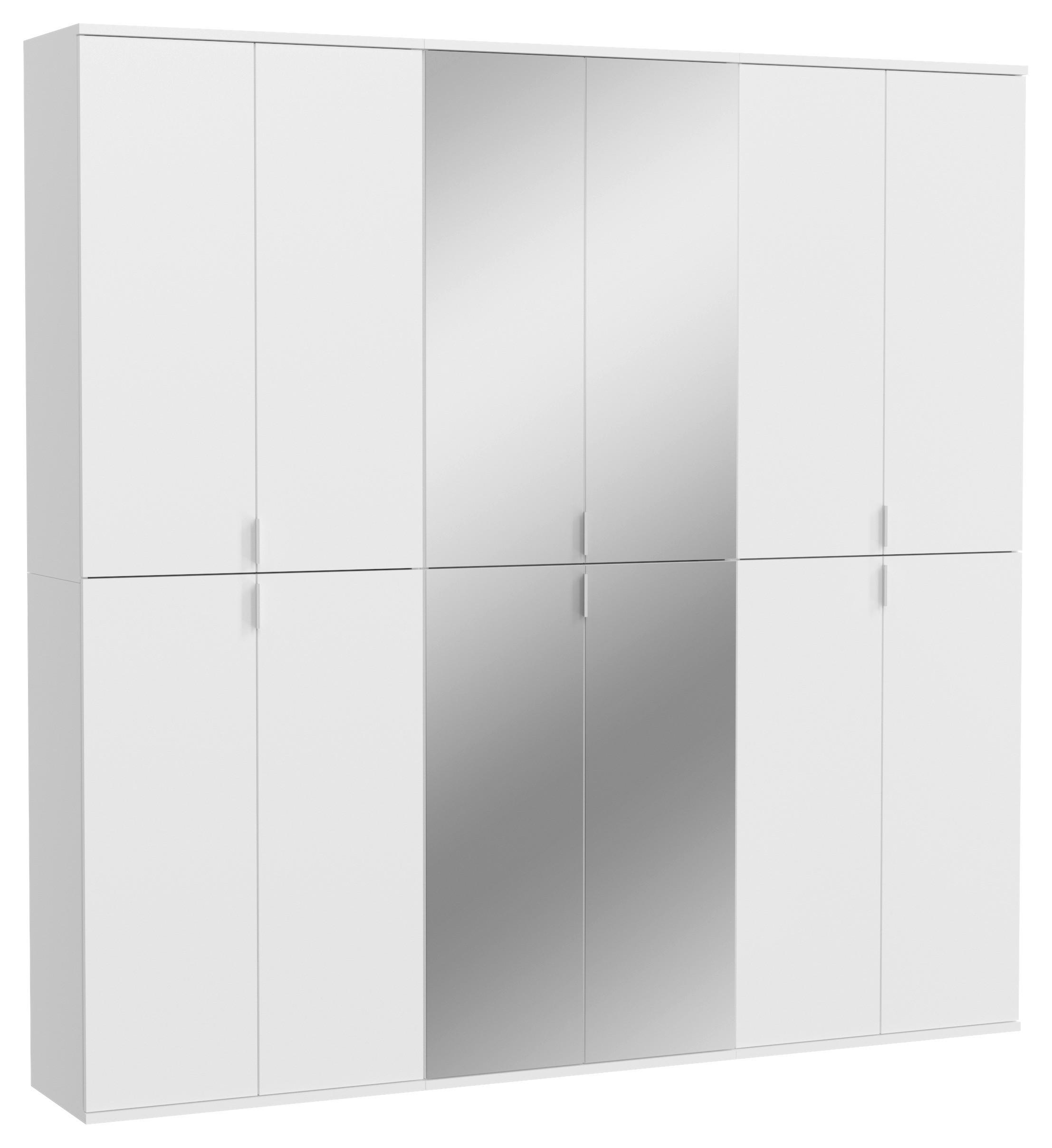 DREHTÜRENSCHRANK 12-türig Weiß  - Chromfarben/Weiß Hochglanz, MODERN, Glas/Holzwerkstoff (183/193/34cm) - MID.YOU