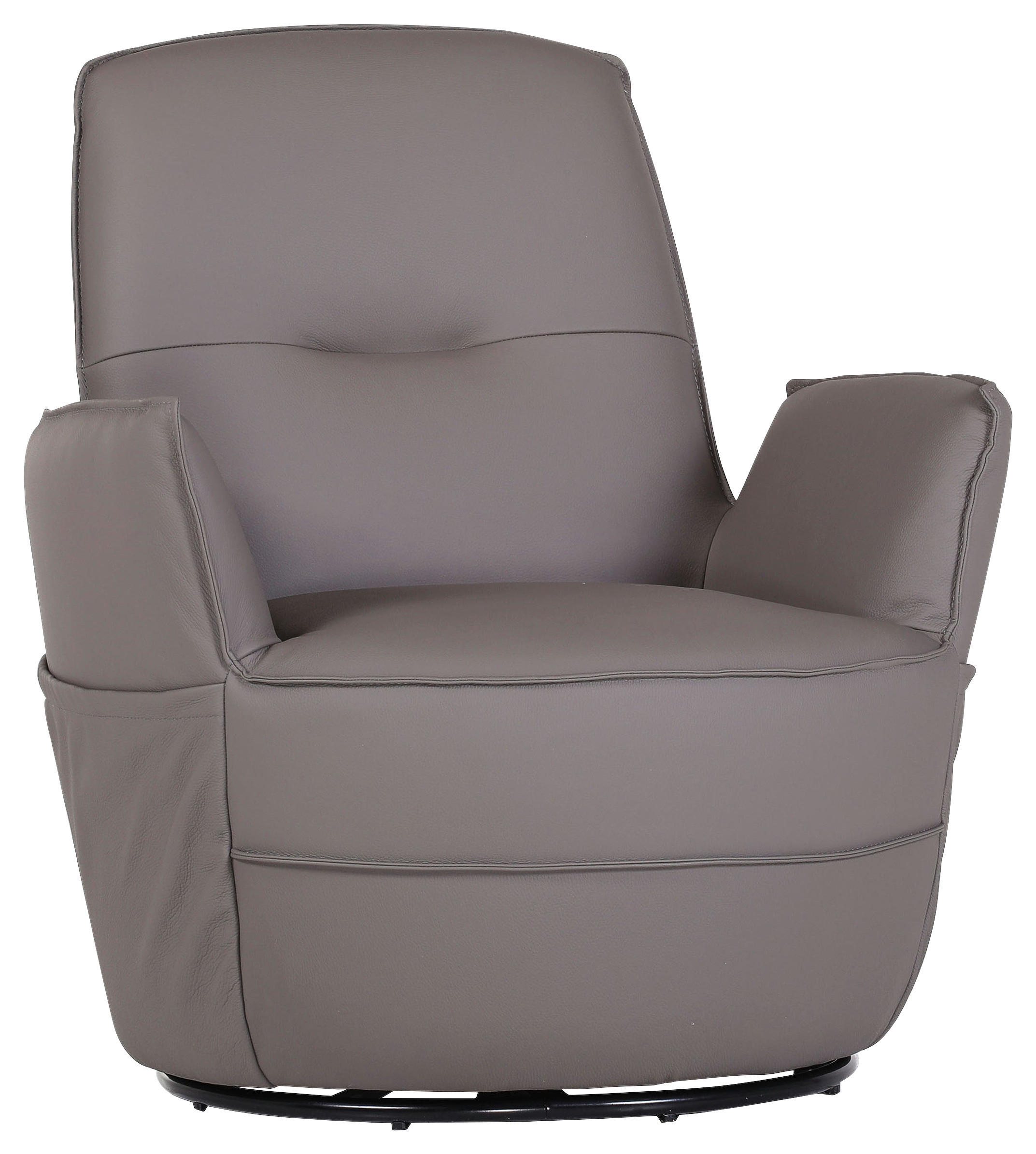 XXL-SESSEL - Dunkelbraun, Design, Leder/Metall (83/90/85cm) - Landscape