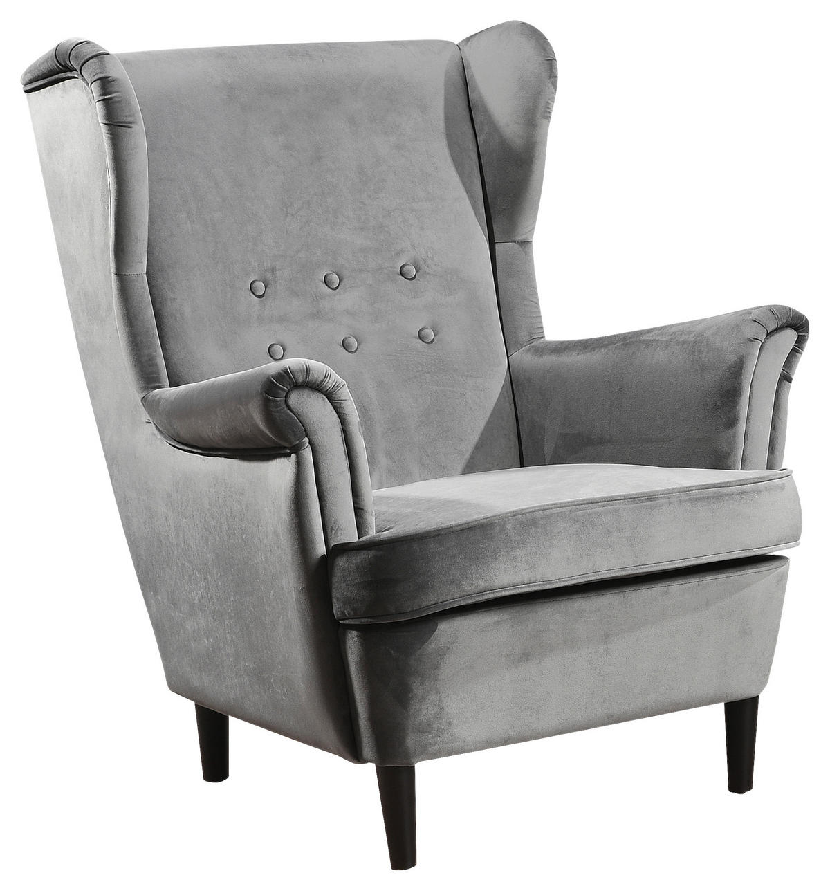 FOTELJA tekstil  siva   - siva/crna, Design, tekstil/drvo (83/100/98cm) - Carryhome