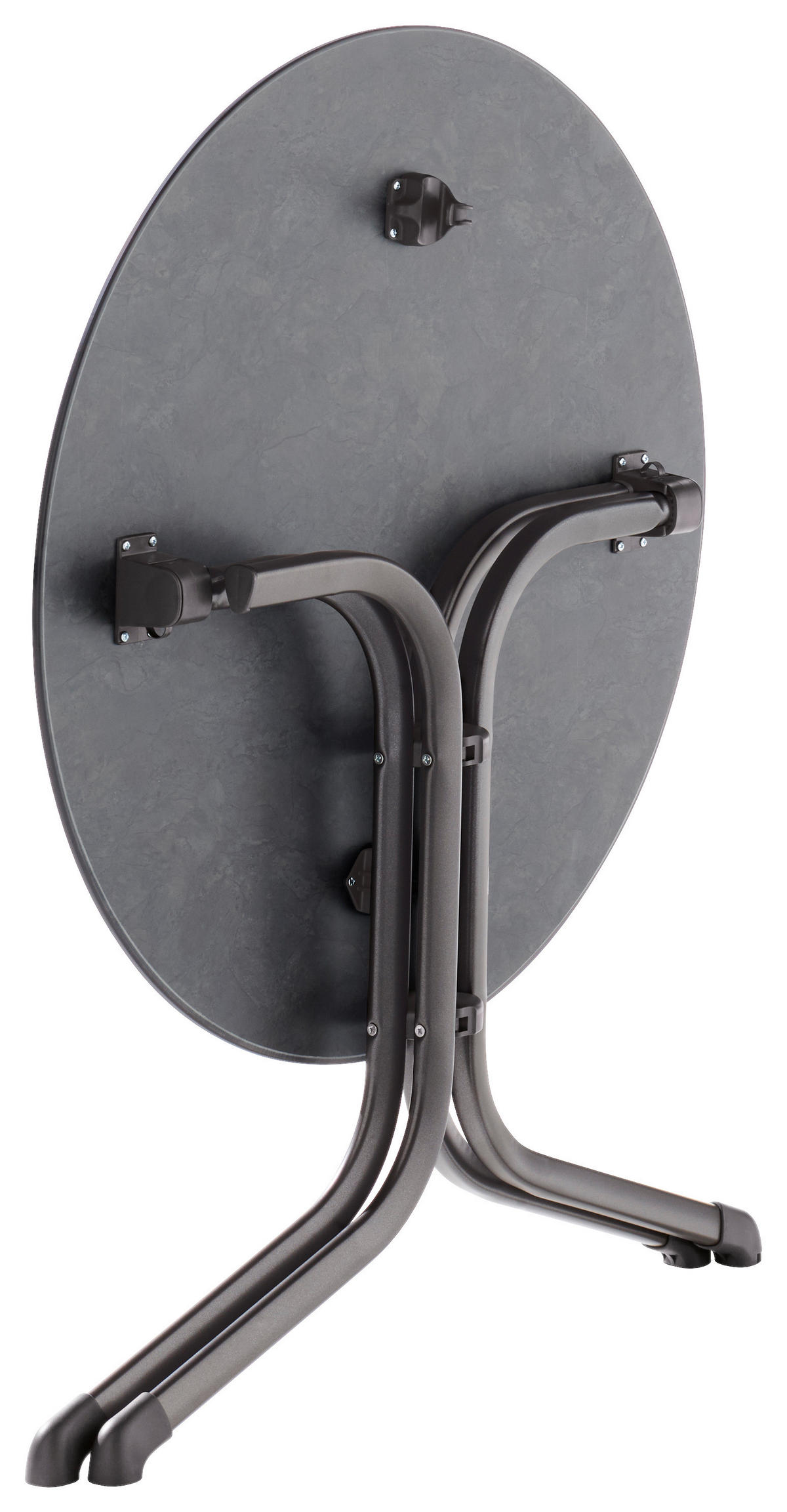 GARTENKLAPPTISCH 85/85/73 cm Metall, Kunststoff rund  - Schieferfarben/Silberfarben, Basics, Kunststoff/Metall (85/85/73cm) - Sieger