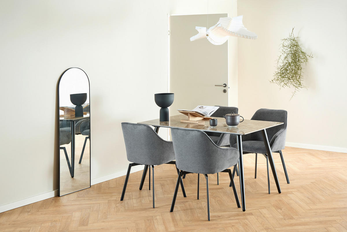 ŽIDLE S PODRUČKAMI, struktura, šedá - šedá/černá, Design, kov/textil (58,5/83,5/55,5cm) - MID.YOU