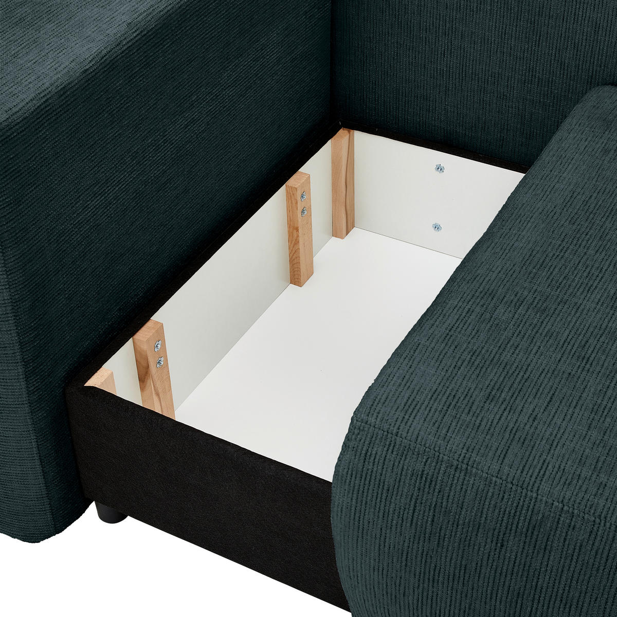 CHAISELONGUE in Chenille Dunkelblau  - Schwarz/Dunkelblau, Konventionell, Kunststoff/Textil (93/73/171cm) - MID.YOU