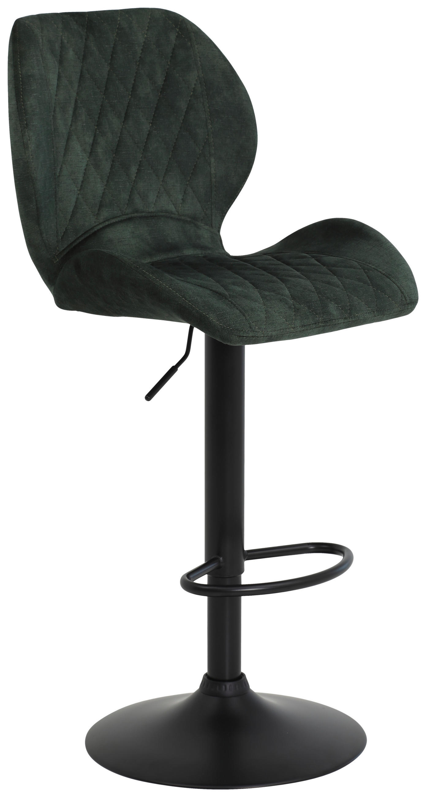 BARHOCKER Samt, Mikrofaser Anthrazit, Schwarz Stahl Stoffauswahl, Sitzfläche 360° drehbar  - Anthrazit/Schwarz, MODERN, Textil/Metall (42/96-117/51cm) - Boxxx