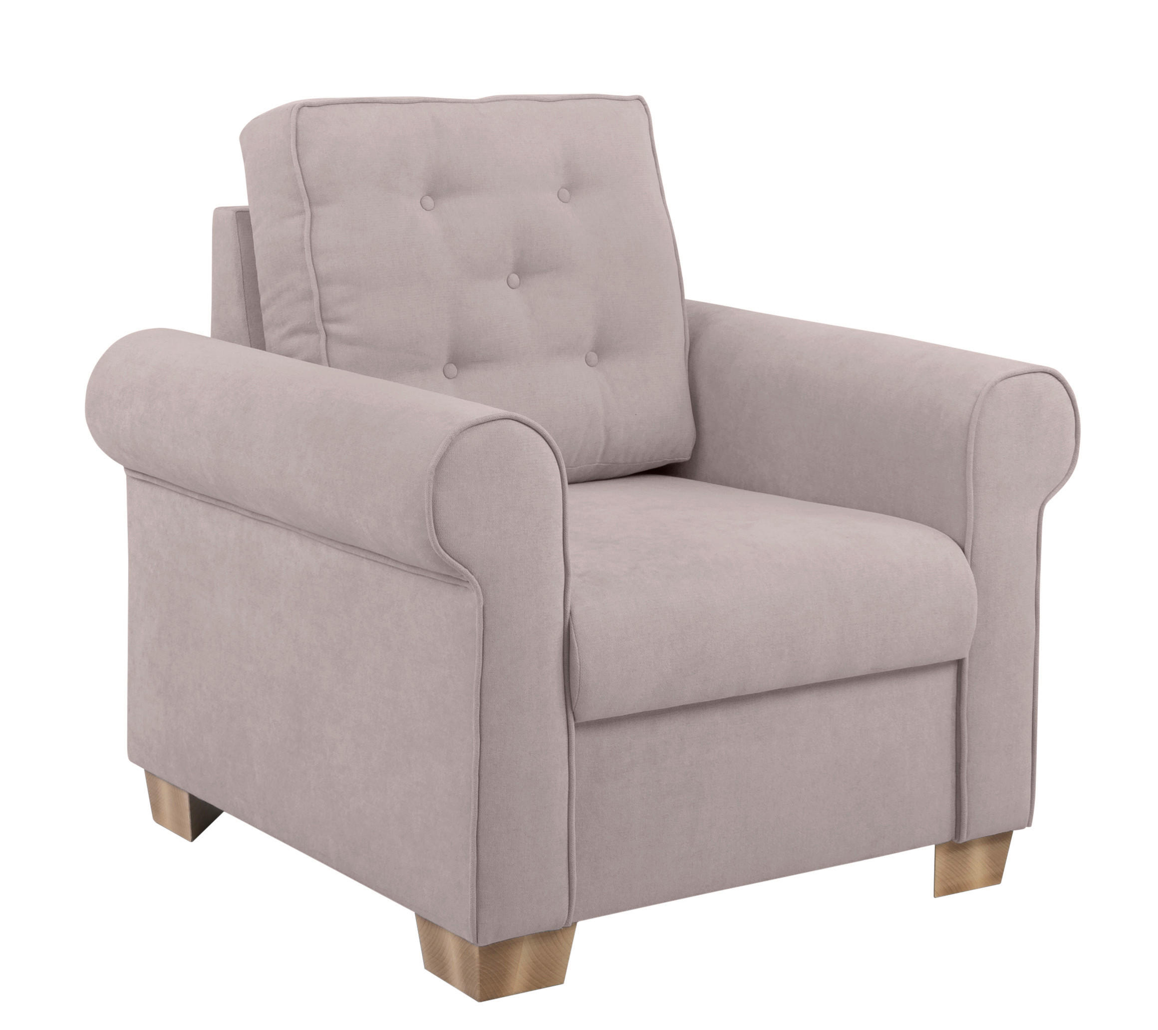 SESSEL in Taupe  - Taupe/Buchefarben, Design, Holz/Textil (93/89/82cm) - MID.YOU