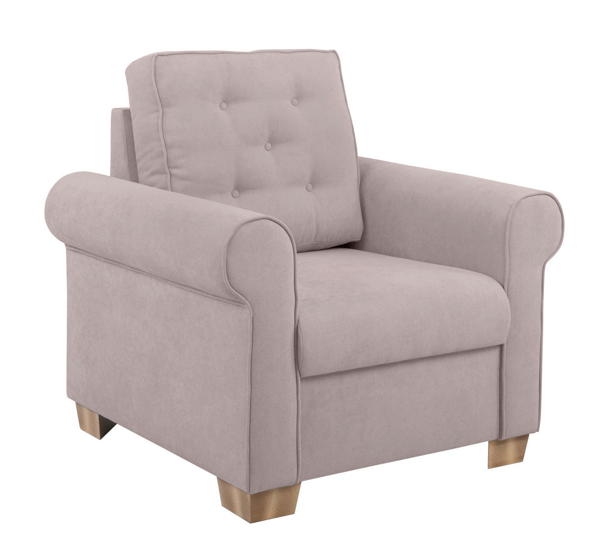 SESSEL in Taupe  - Taupe/Buchefarben, Design, Holz/Textil (93/89/82cm) - MID.YOU